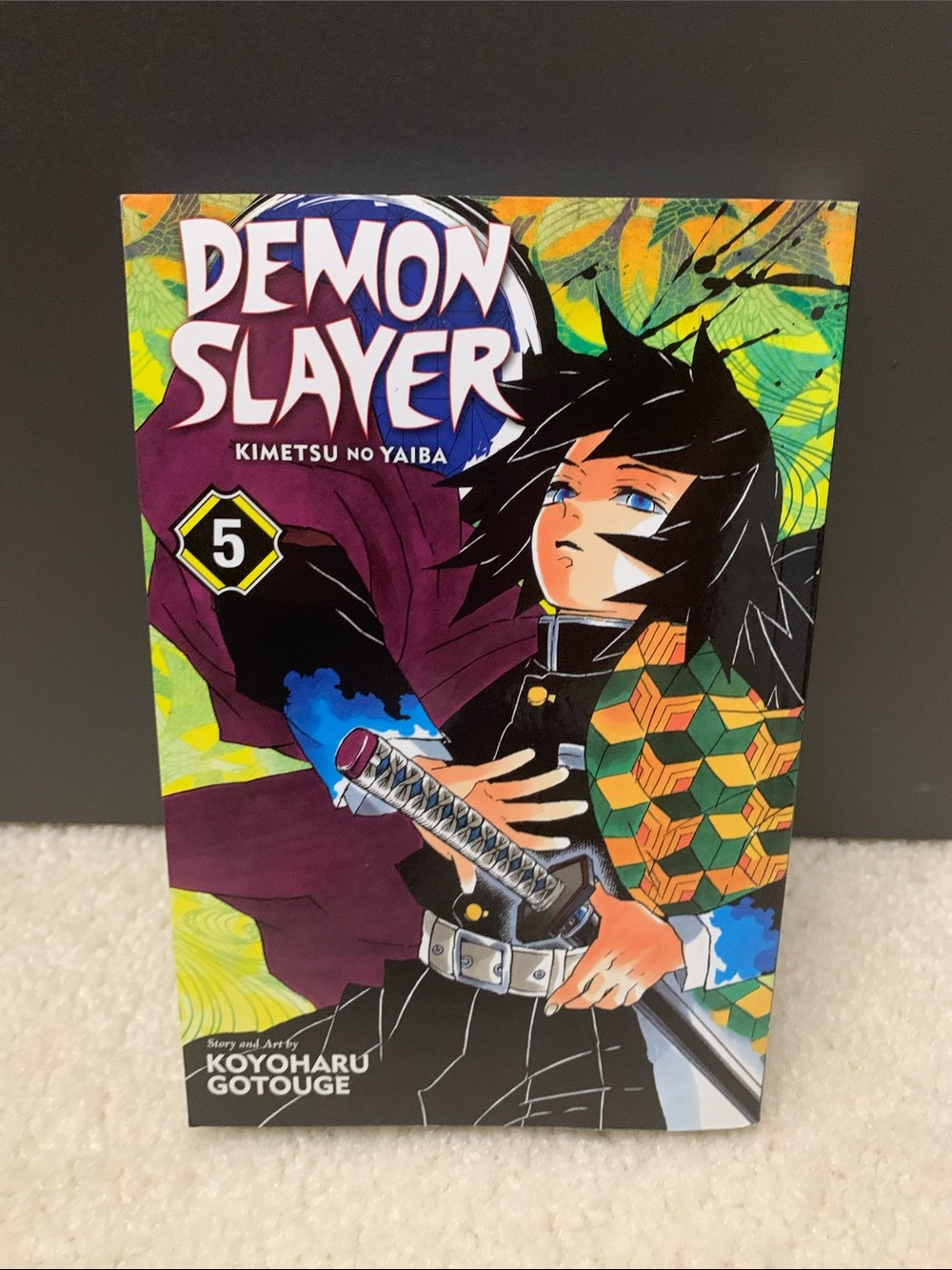 Demon Slayer Vol. 5 Manga Paperback — Green/Black/Yellow Cover feat. Giyu